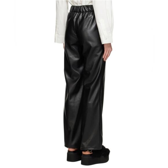 Anine Bing Koa Black Vegan Leather High Rise Wide Leg Pants Large - Picture 4 of 11